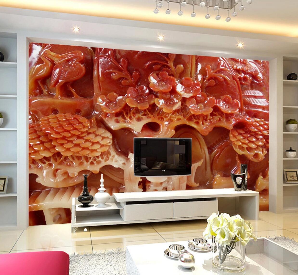 3D Ruby Statue WC680 Wall Murals