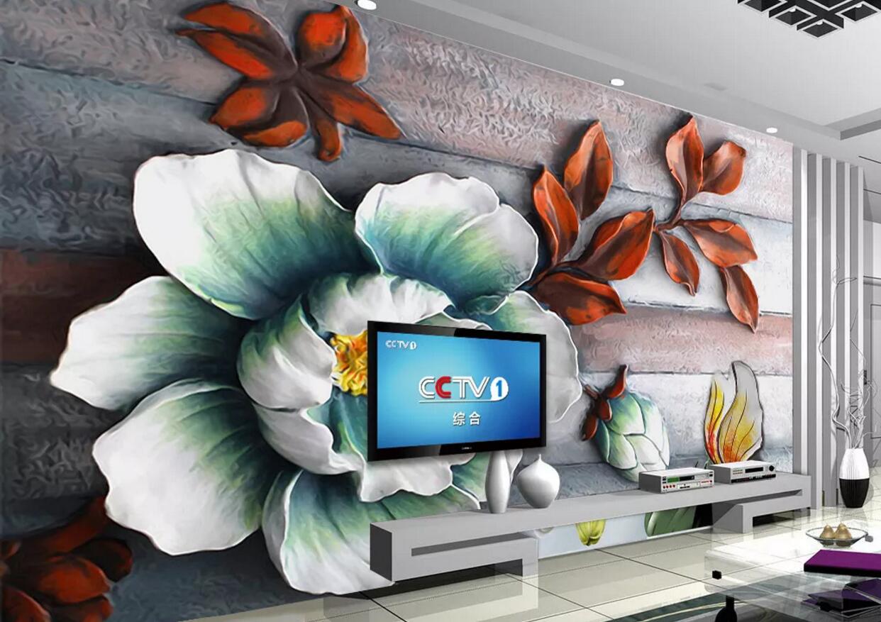 3D Green Flower WC640 Wall Murals