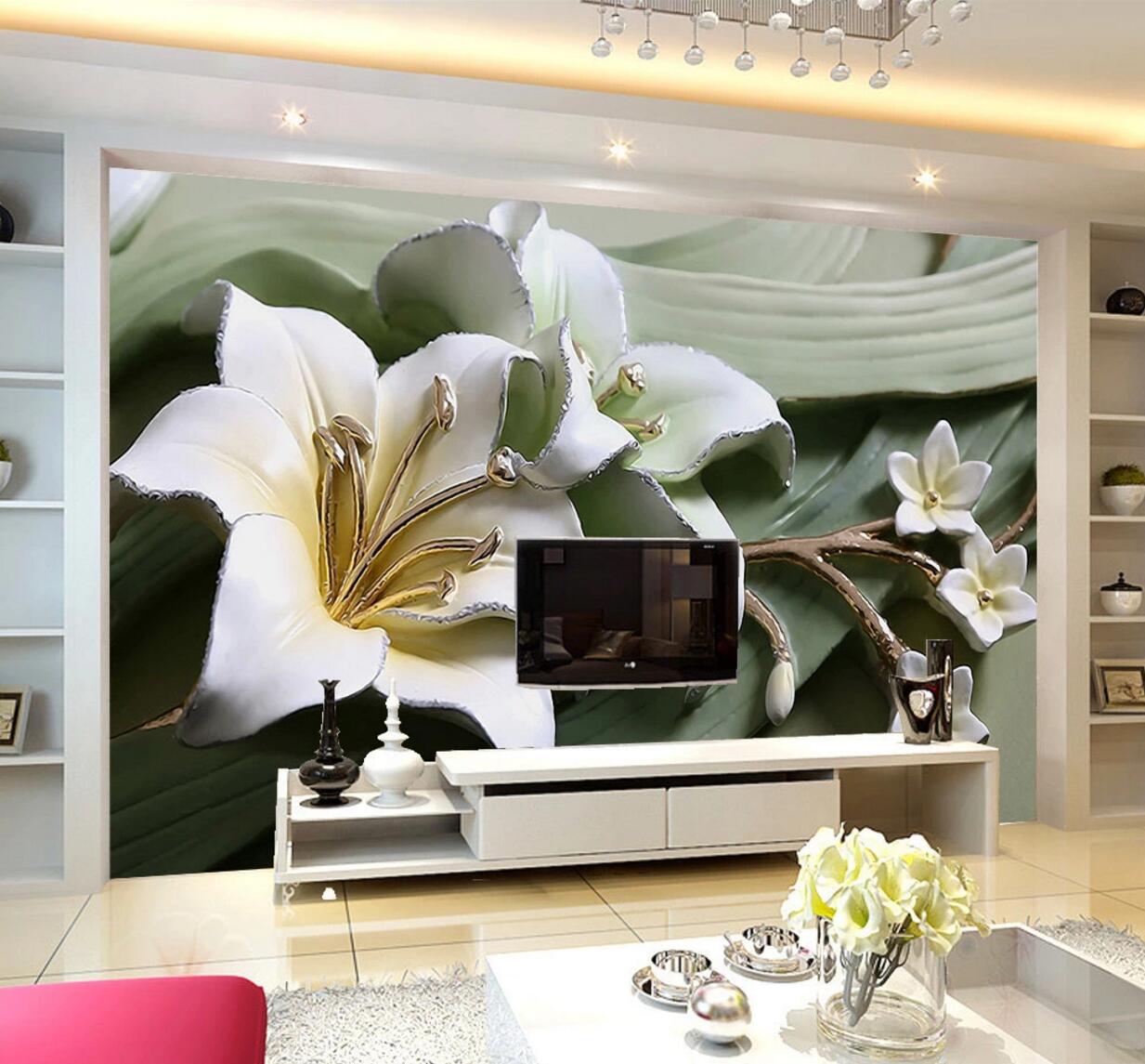 3D Lily Decoration WC571 Wall Murals