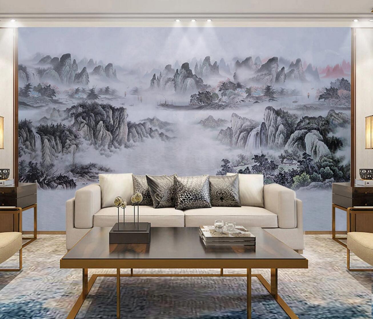 3D Canyon Peaks WC1322 Wall Murals