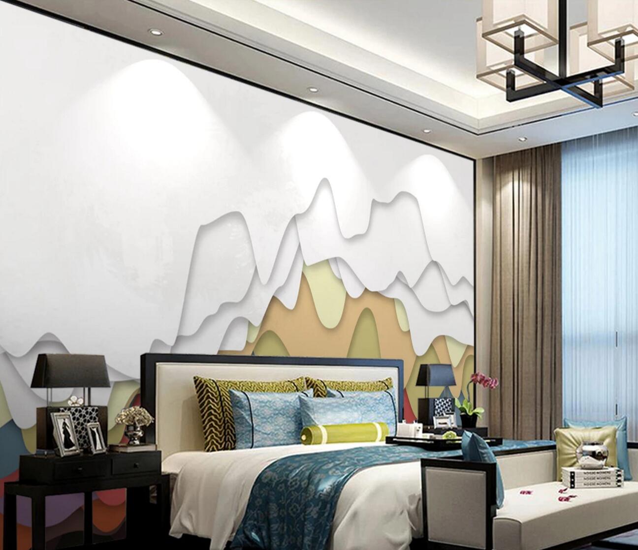 3D Color Waves WC1156 Wall Murals