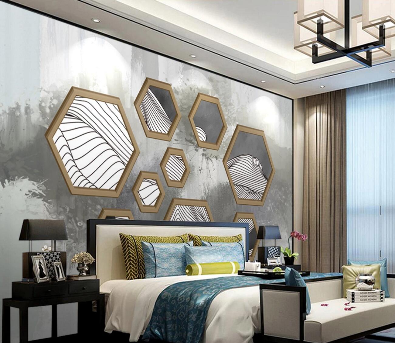 3D Hexagon Pattern WC1152 Wall Murals