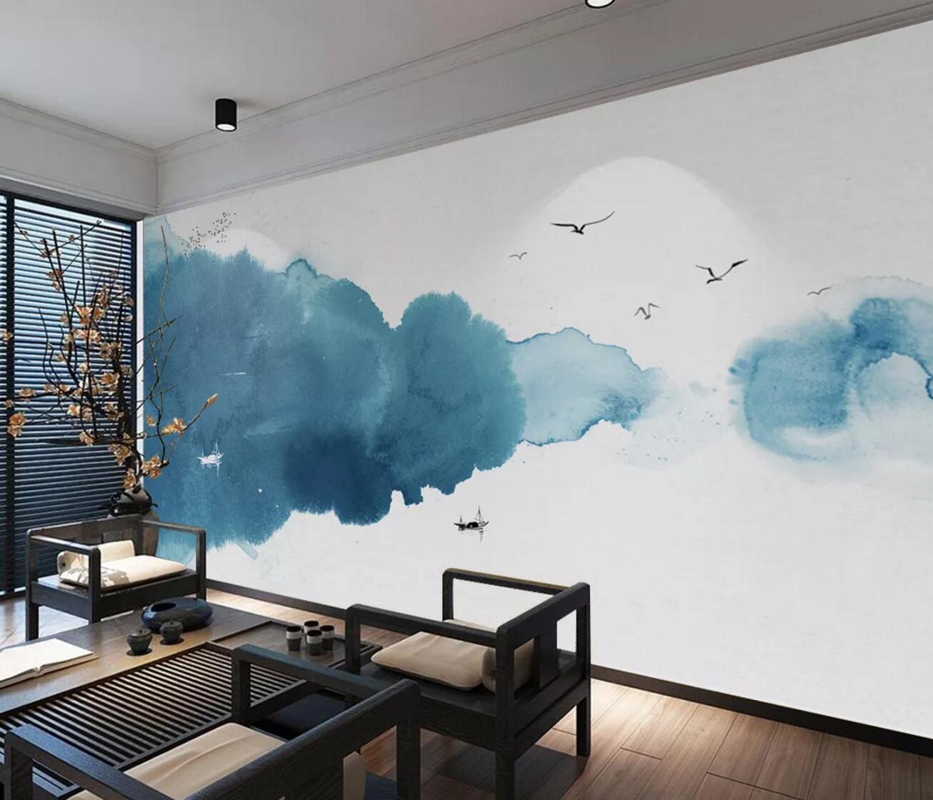 3D Green Ink Pattern WC540 Wall Murals