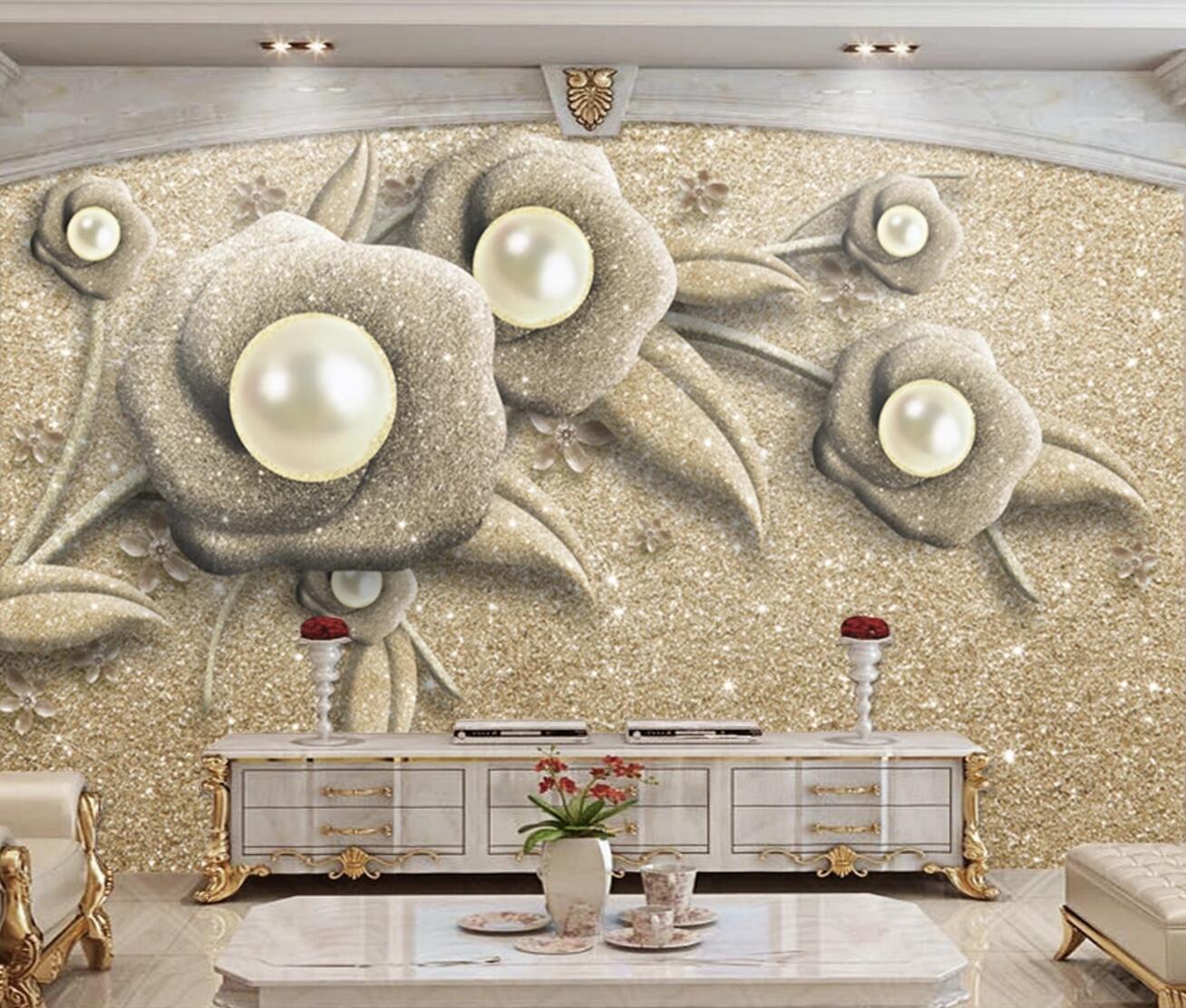 3D Beautiful Pearl WC378 Wall Murals