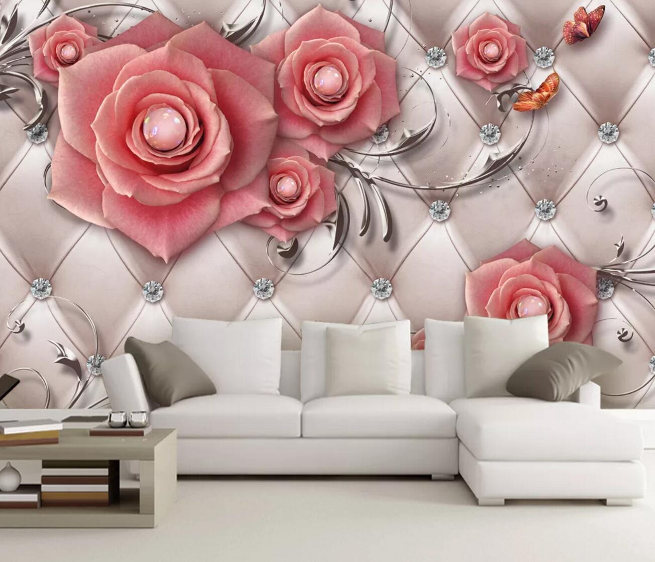 3D Rose Diamond WC350 Wall Murals