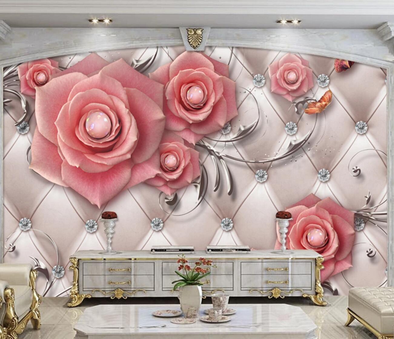3D Rose Diamond WC350 Wall Murals