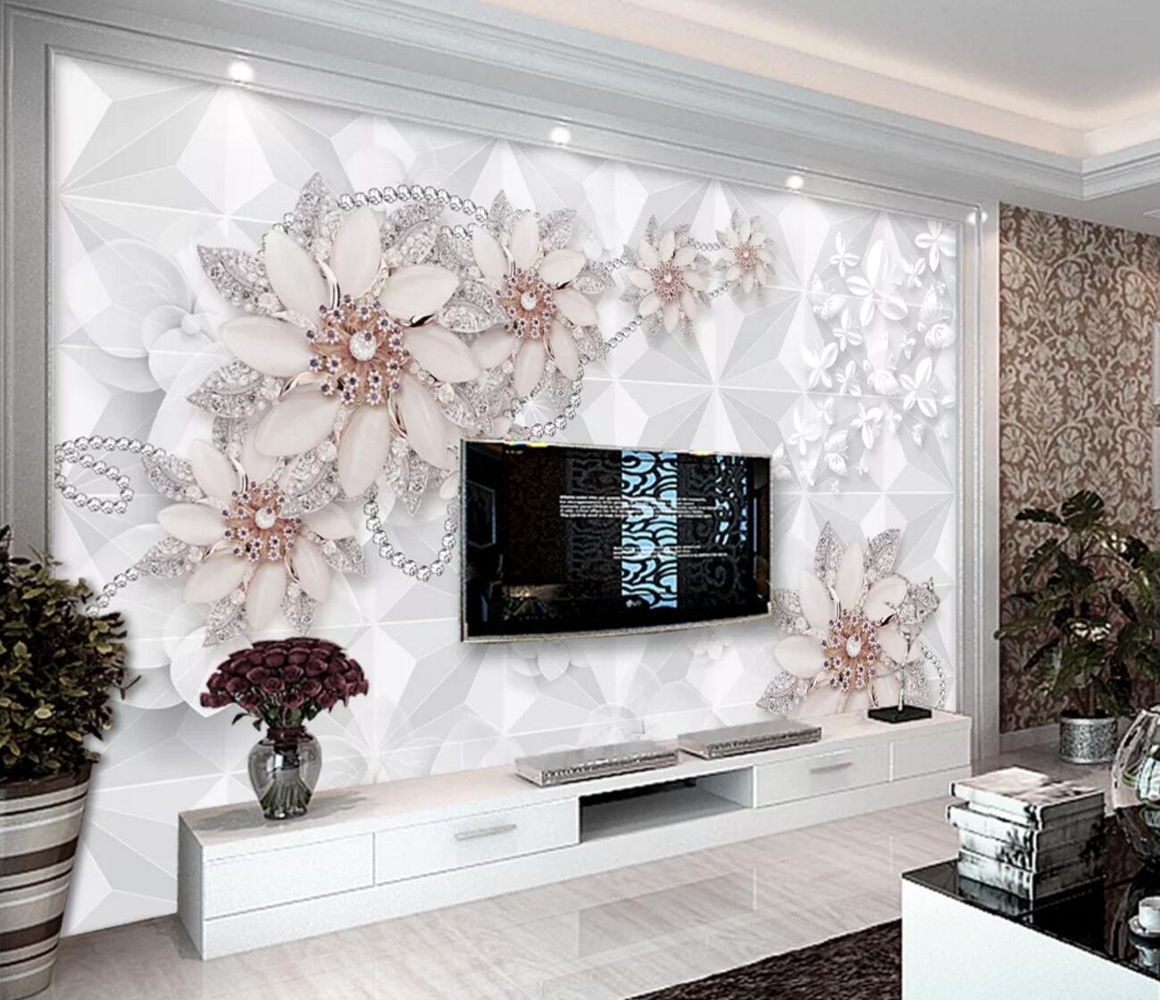 3D Diamond Brooch WC334 Wall Murals
