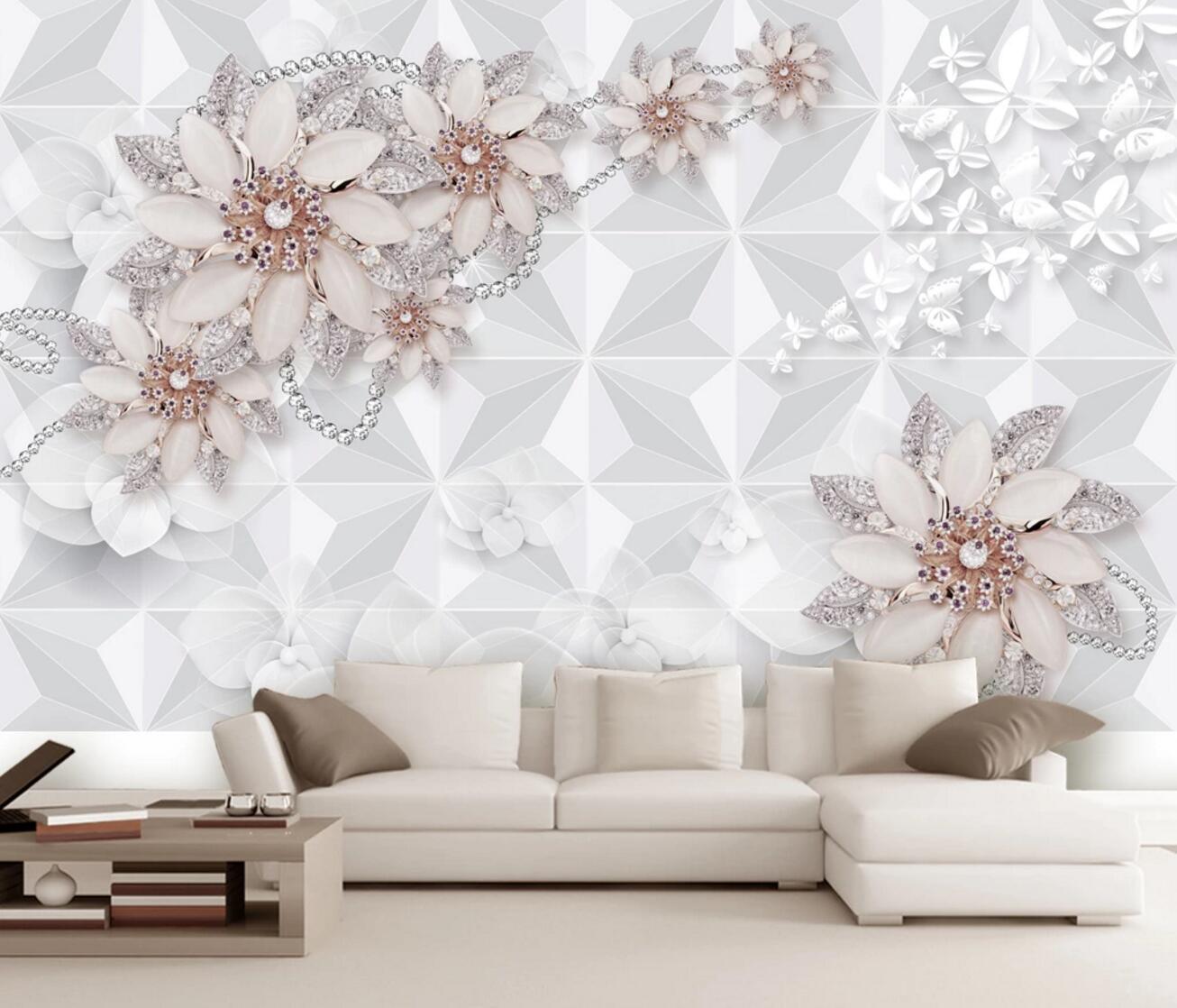 3D Diamond Brooch WC334 Wall Murals