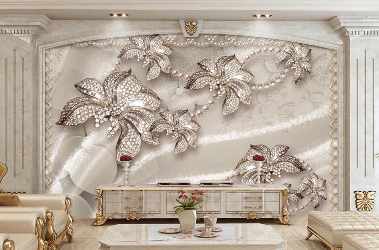 3D Flower Diamond WC321 Wall Murals