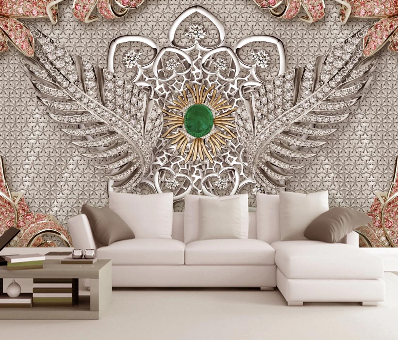 3D Leaf Diamond WC250 Wall Murals