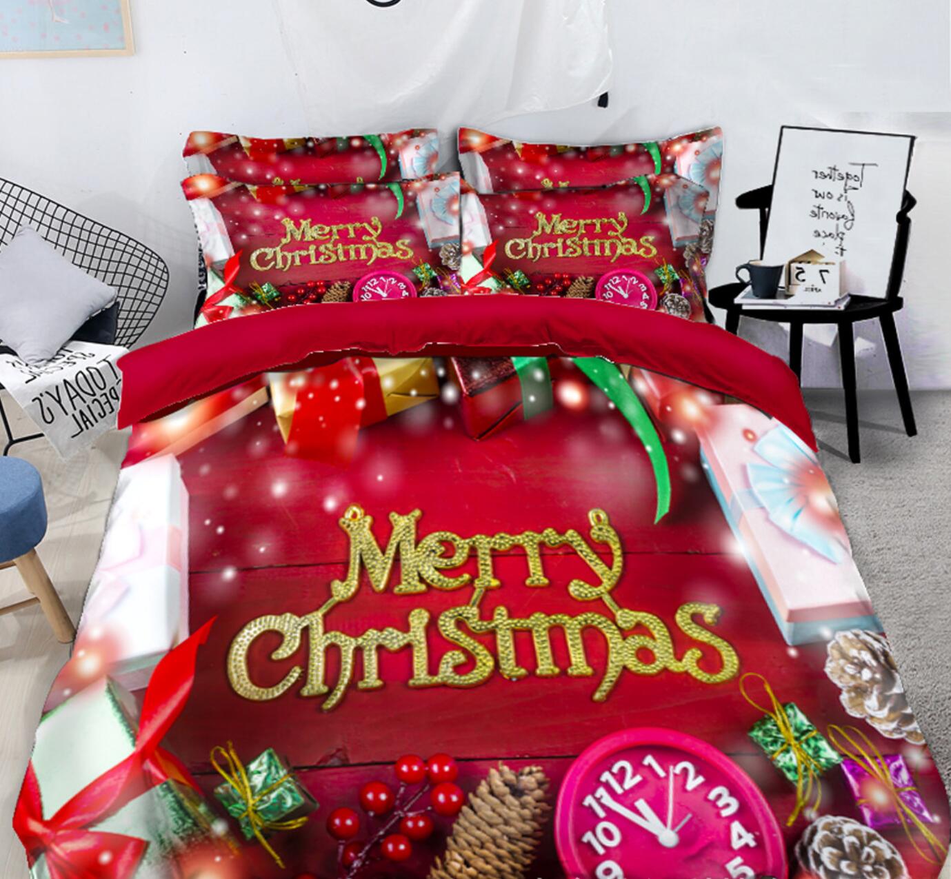 3D Merry Christmas 31149 Christmas Quilt Duvet Cover Xmas Bed Pillowcases