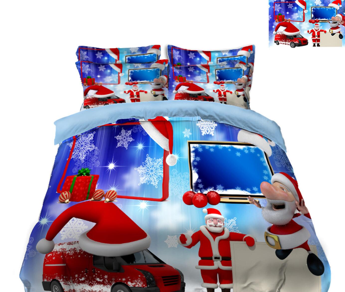 3D Santa Claus 31160 Christmas Quilt Duvet Cover Xmas Bed Pillowcases