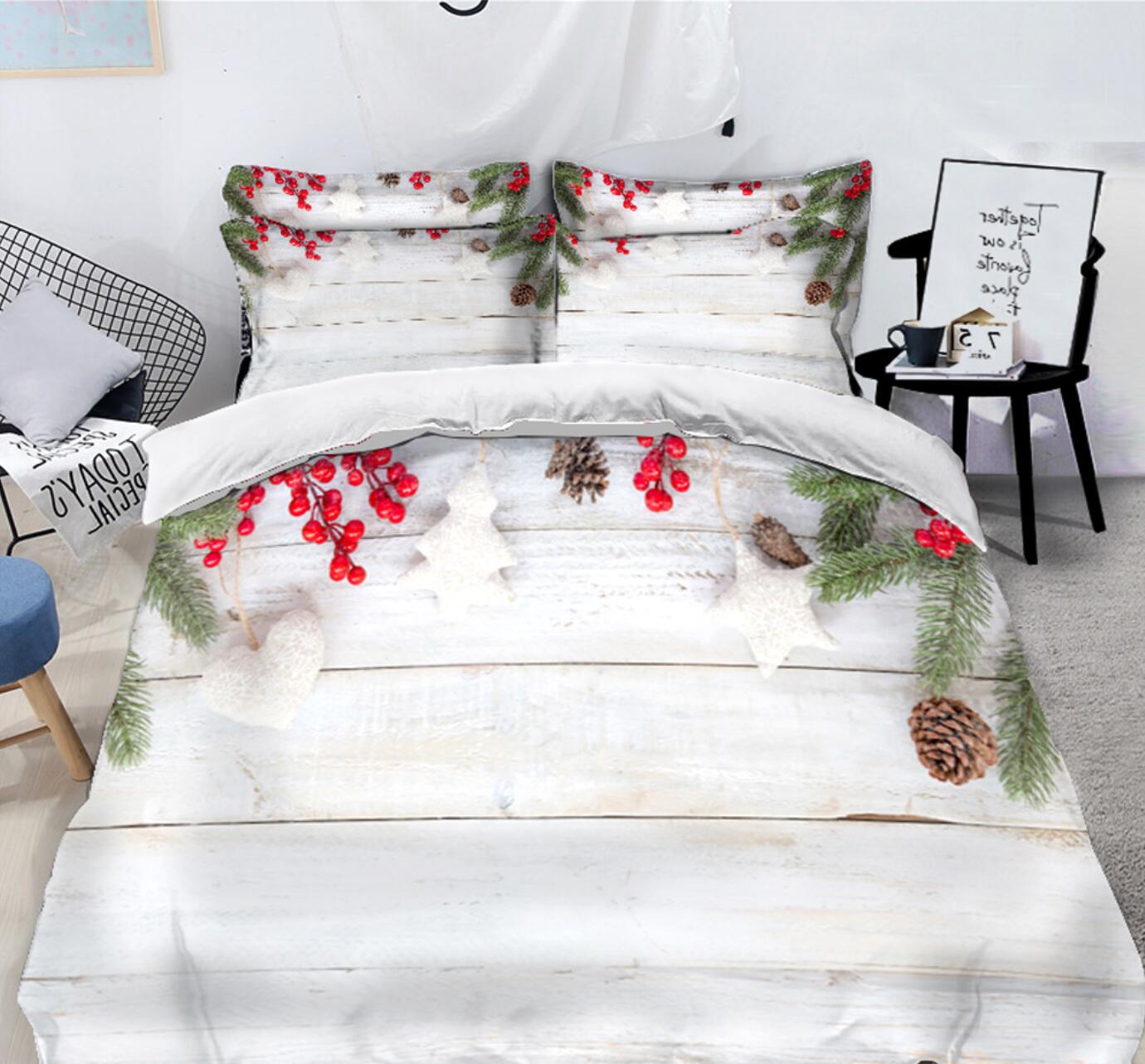 3D Branches 31189 Christmas Quilt Duvet Cover Xmas Bed Pillowcases