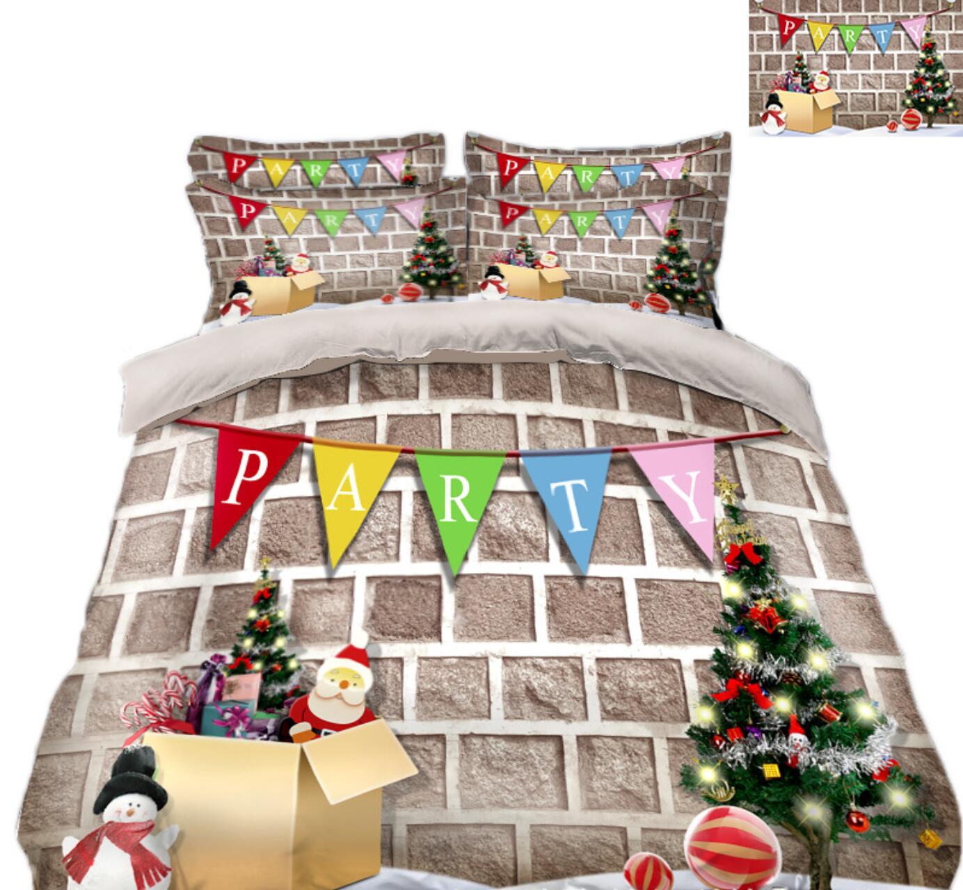 3D Pennant 31201 Christmas Quilt Duvet Cover Xmas Bed Pillowcases
