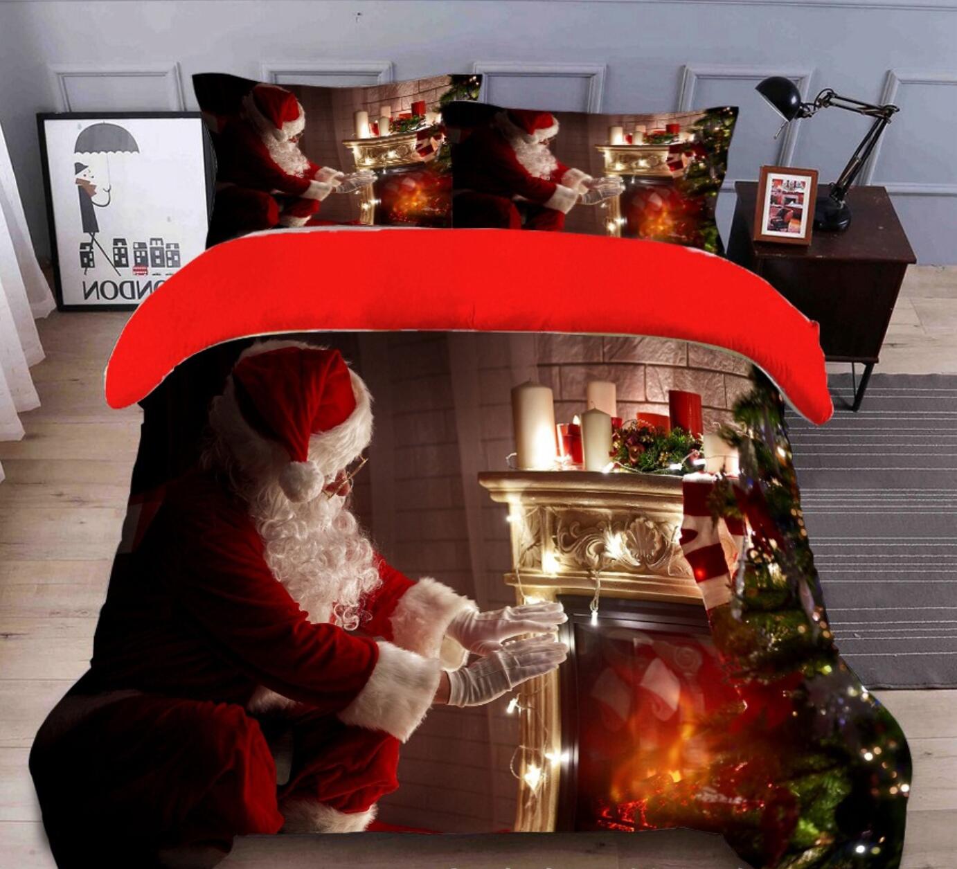 3D Santa Claus 31204 Christmas Quilt Duvet Cover Xmas Bed Pillowcases