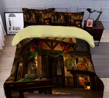 3D Houses 31206 Christmas Quilt Duvet Cover Xmas Bed Pillowcases
