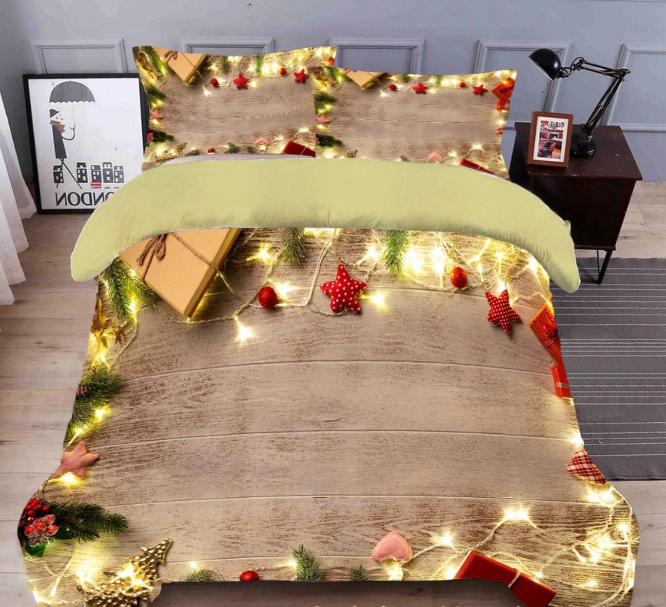 3D String Lights 31212 Christmas Quilt Duvet Cover Xmas Bed Pillowcases