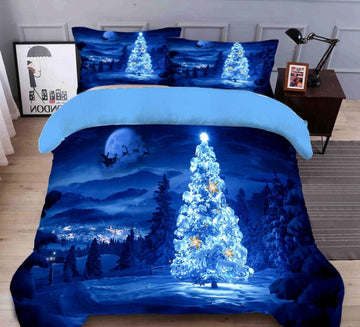 3D Blue Snow Tree 31215 Christmas Quilt Duvet Cover Xmas Bed Pillowcases
