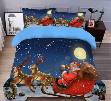 3D Deer Sleigh 31218 Christmas Quilt Duvet Cover Xmas Bed Pillowcases