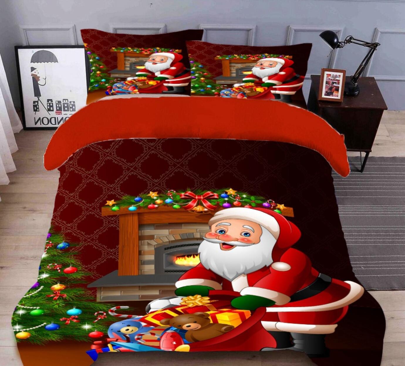 3D Santa Claus 31232 Christmas Quilt Duvet Cover Xmas Bed Pillowcases