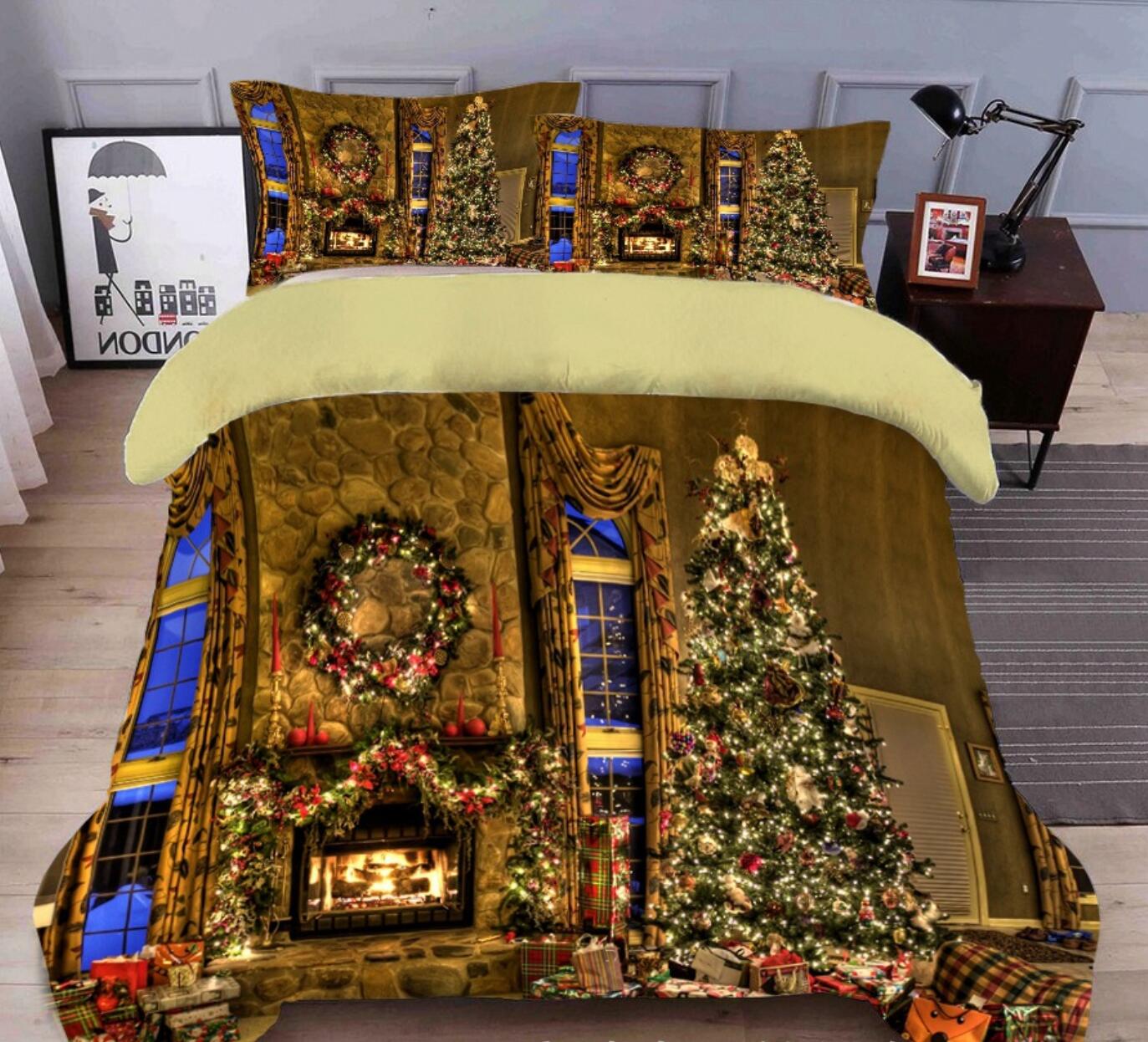 3D String Light Tree 31234 Christmas Quilt Duvet Cover Xmas Bed Pillowcases