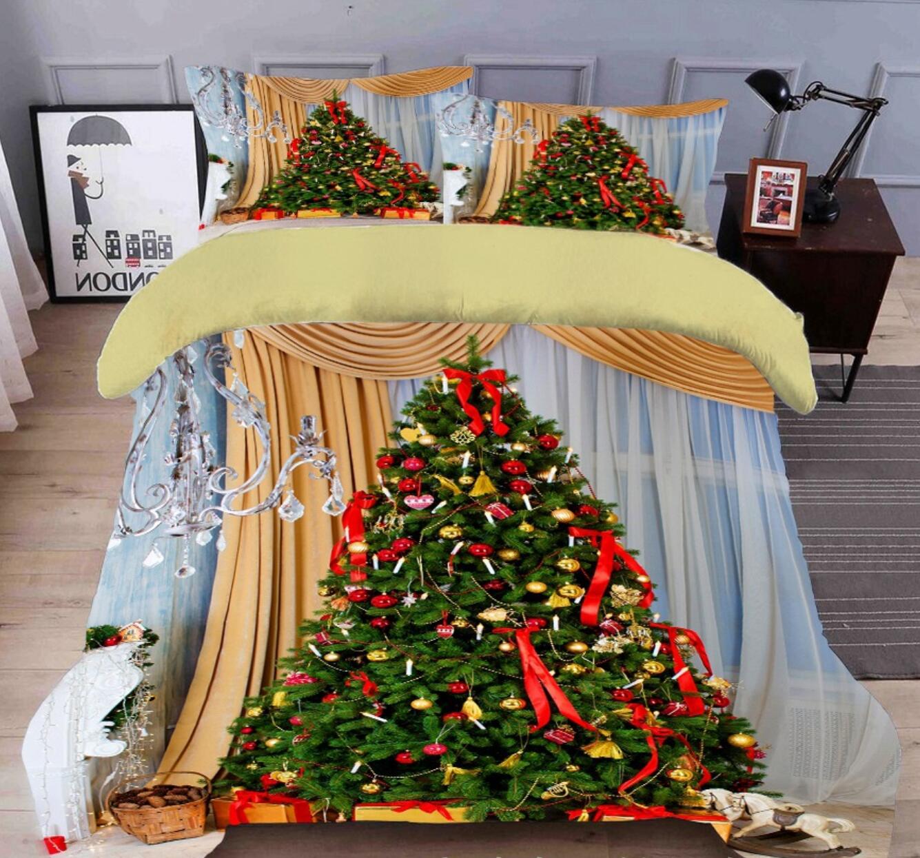 3D Tree 32013 Christmas Quilt Duvet Cover Xmas Bed Pillowcases