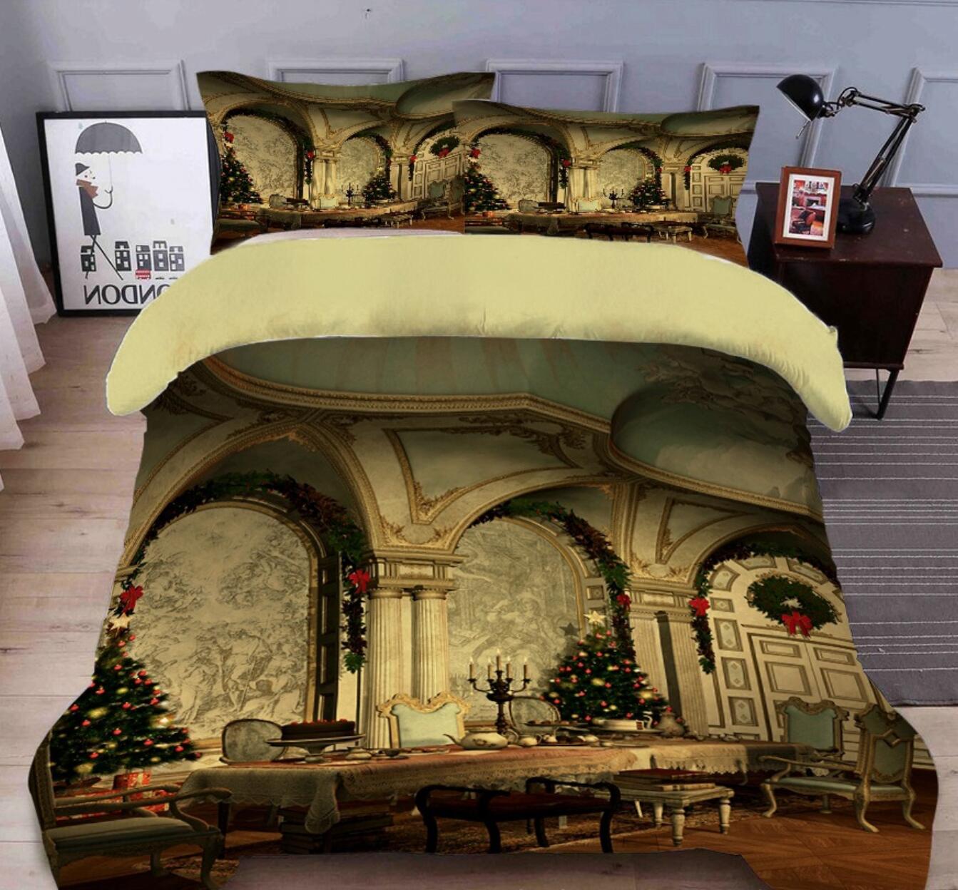 3D Construction 32015 Christmas Quilt Duvet Cover Xmas Bed Pillowcases