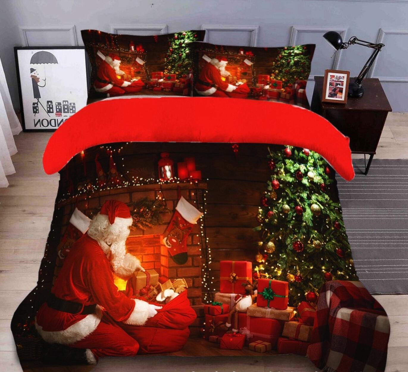 3D Santa Gift 32033 Christmas Quilt Duvet Cover Xmas Bed Pillowcases