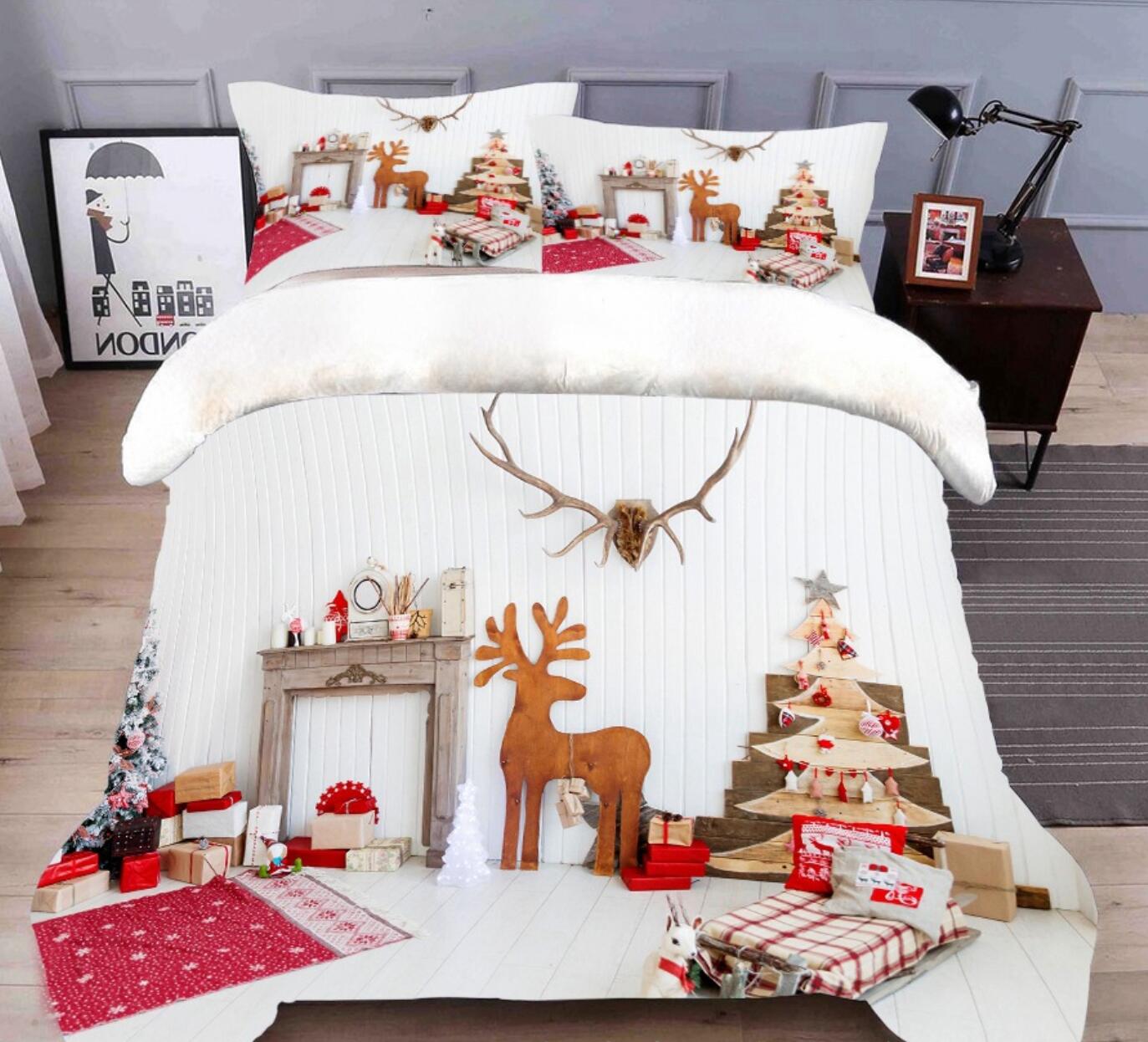 3D Gift 32034 Christmas Quilt Duvet Cover Xmas Bed Pillowcases