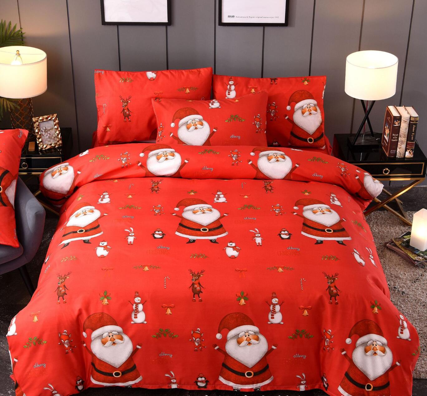3D Santa Claus Pattern 32060 Christmas Quilt Duvet Cover Xmas Bed Pillowcases