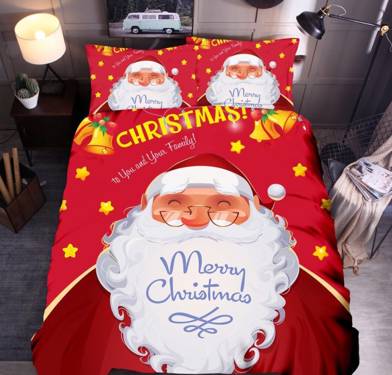3D Santa Claus 32069 Christmas Quilt Duvet Cover Xmas Bed Pillowcases