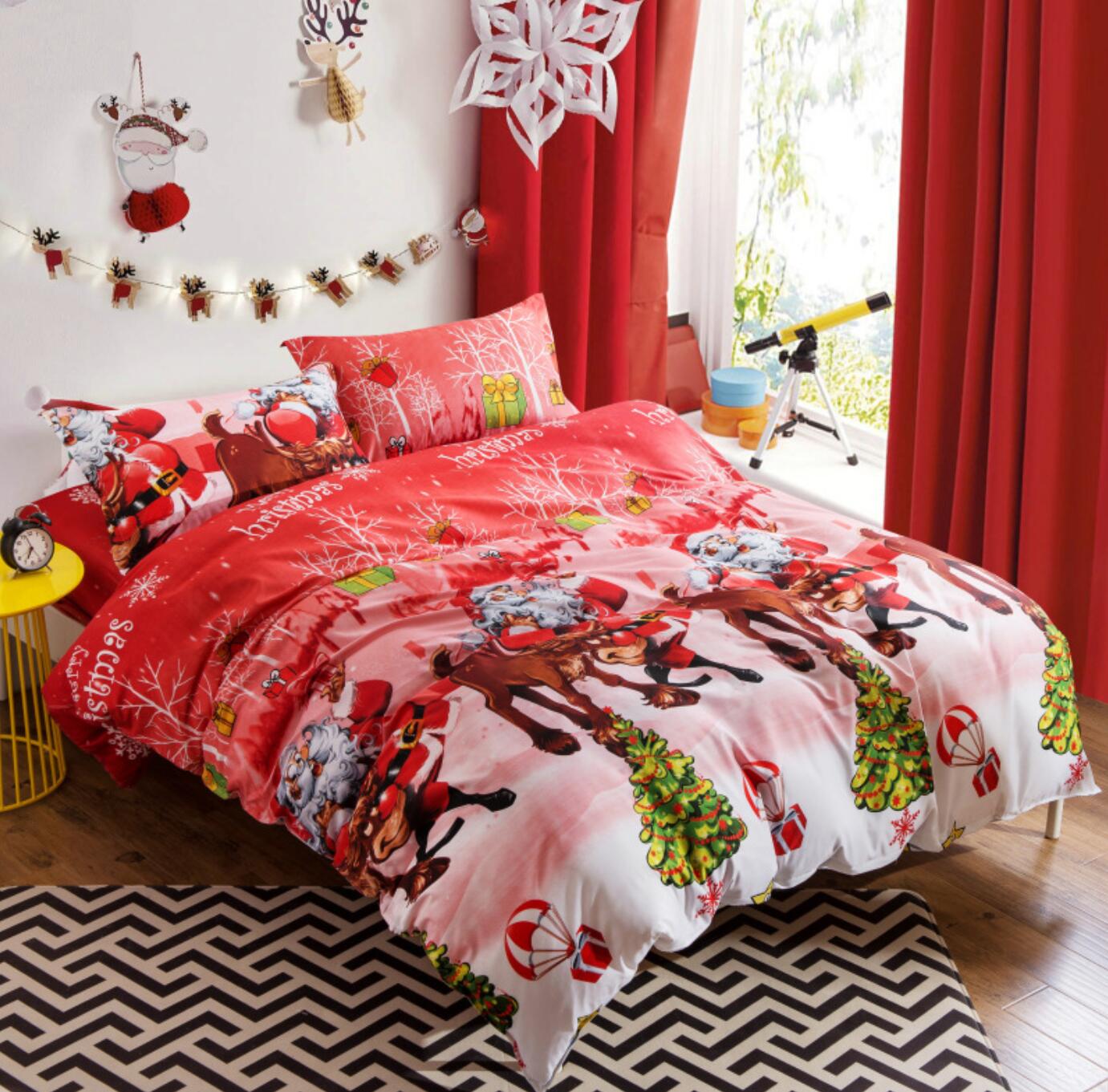 3D Santa Claus Pattern 32073 Christmas Quilt Duvet Cover Xmas Bed Pillowcases
