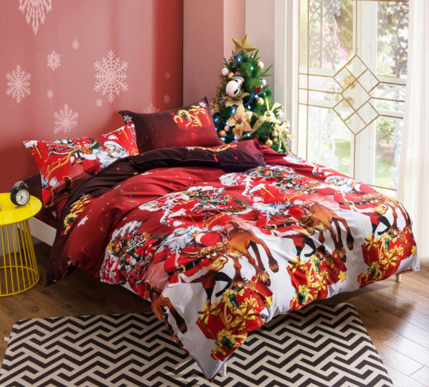 3D Santa Claus 32074 Christmas Quilt Duvet Cover Xmas Bed Pillowcases