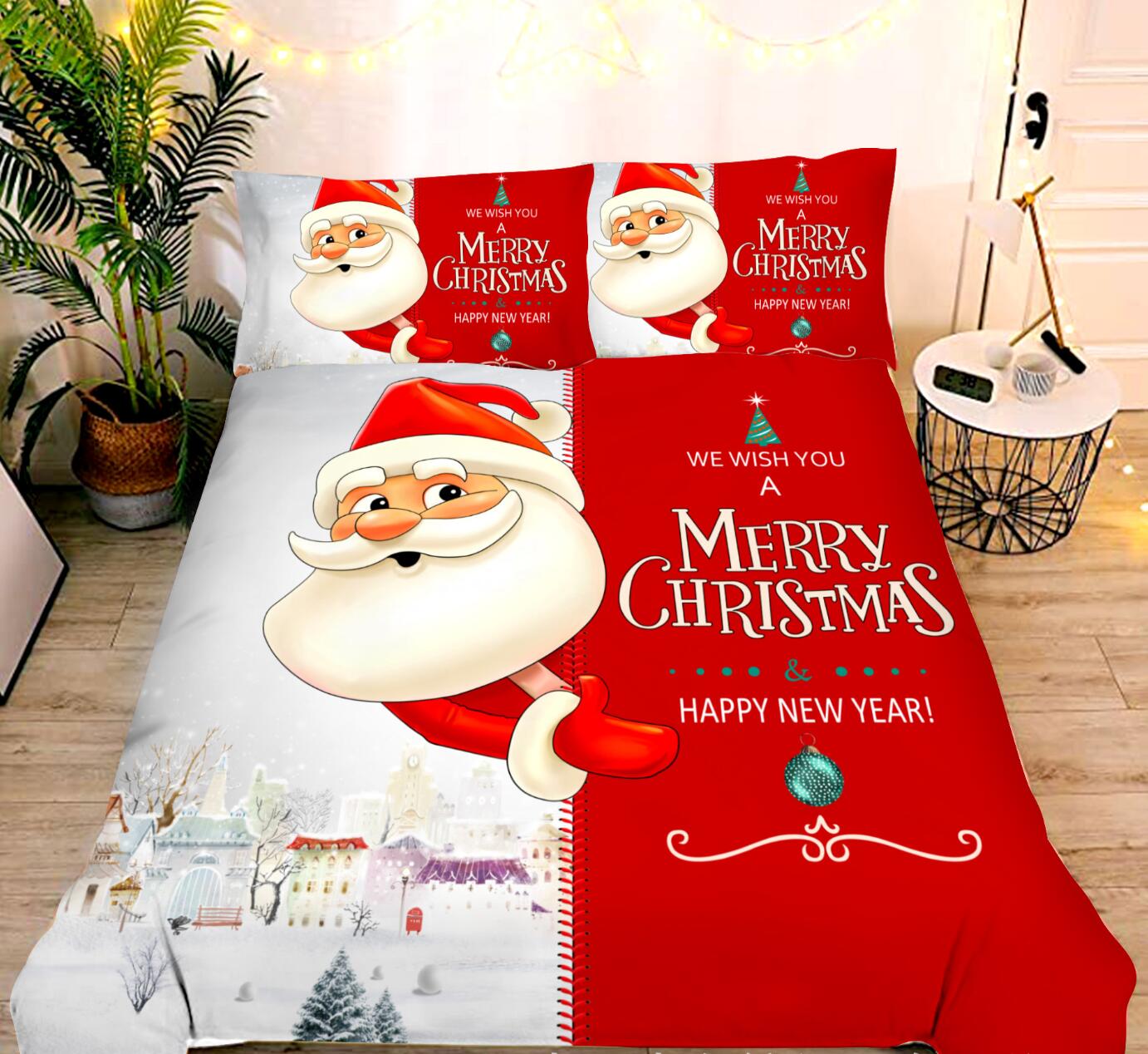 3D Santa Claus 32075 Christmas Quilt Duvet Cover Xmas Bed Pillowcases