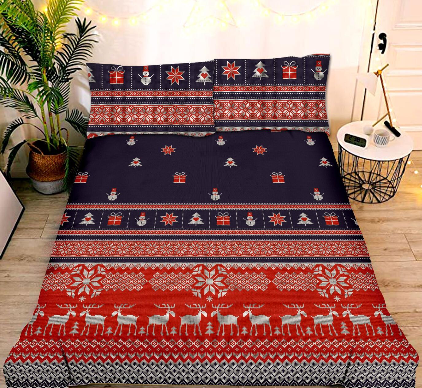 3D Christmas Pattern Totem 32079 Christmas Quilt Duvet Cover Xmas Bed Pillowcases