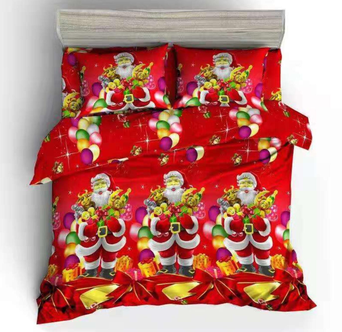 3D Santa Claus Pattern 32097 Christmas Quilt Duvet Cover Xmas Bed Pillowcases
