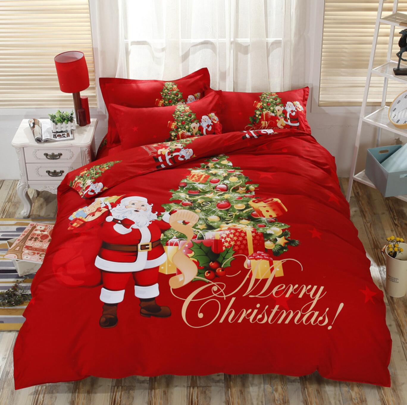 3D Santa Tree 32098 Christmas Quilt Duvet Cover Xmas Bed Pillowcases