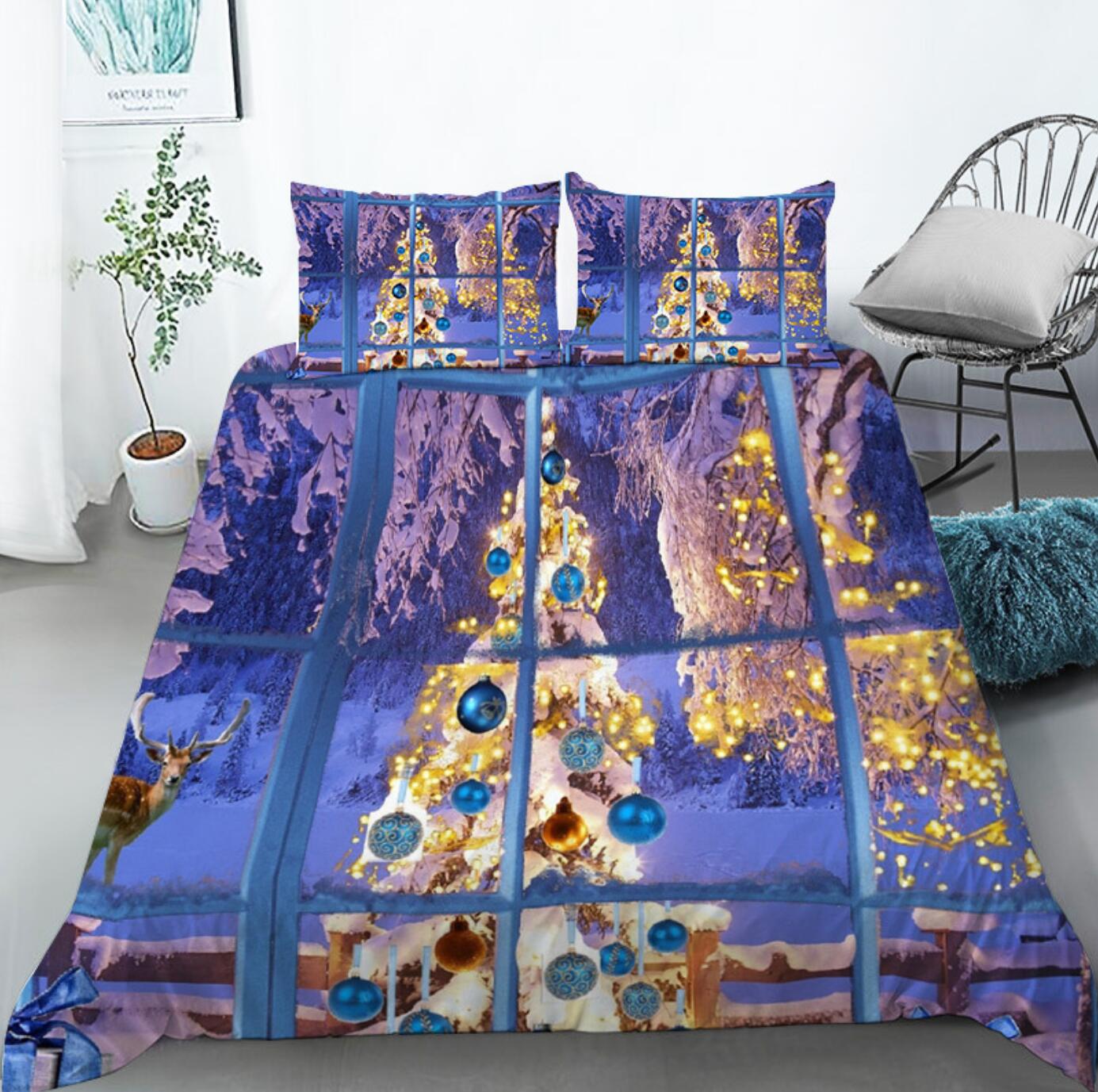 3D Snow Tree 32111 Christmas Quilt Duvet Cover Xmas Bed Pillowcases