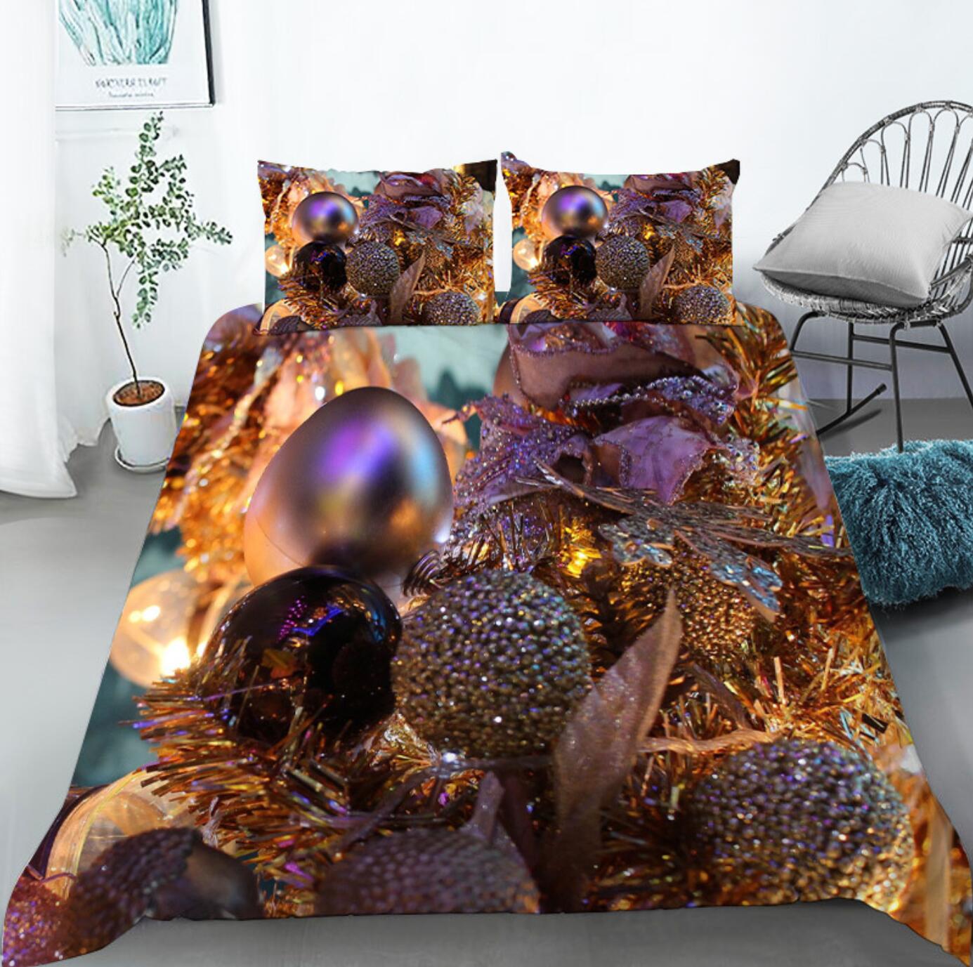 3D Ball Pendant 32114 Christmas Quilt Duvet Cover Xmas Bed Pillowcases
