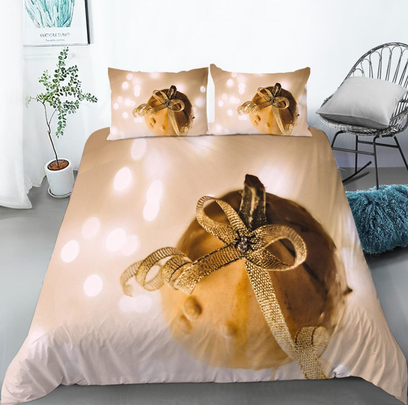 3D Golden Ball 32116 Christmas Quilt Duvet Cover Xmas Bed Pillowcases