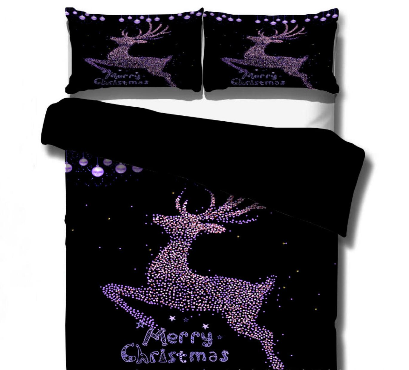 3D Deer 32122 Christmas Quilt Duvet Cover Xmas Bed Pillowcases