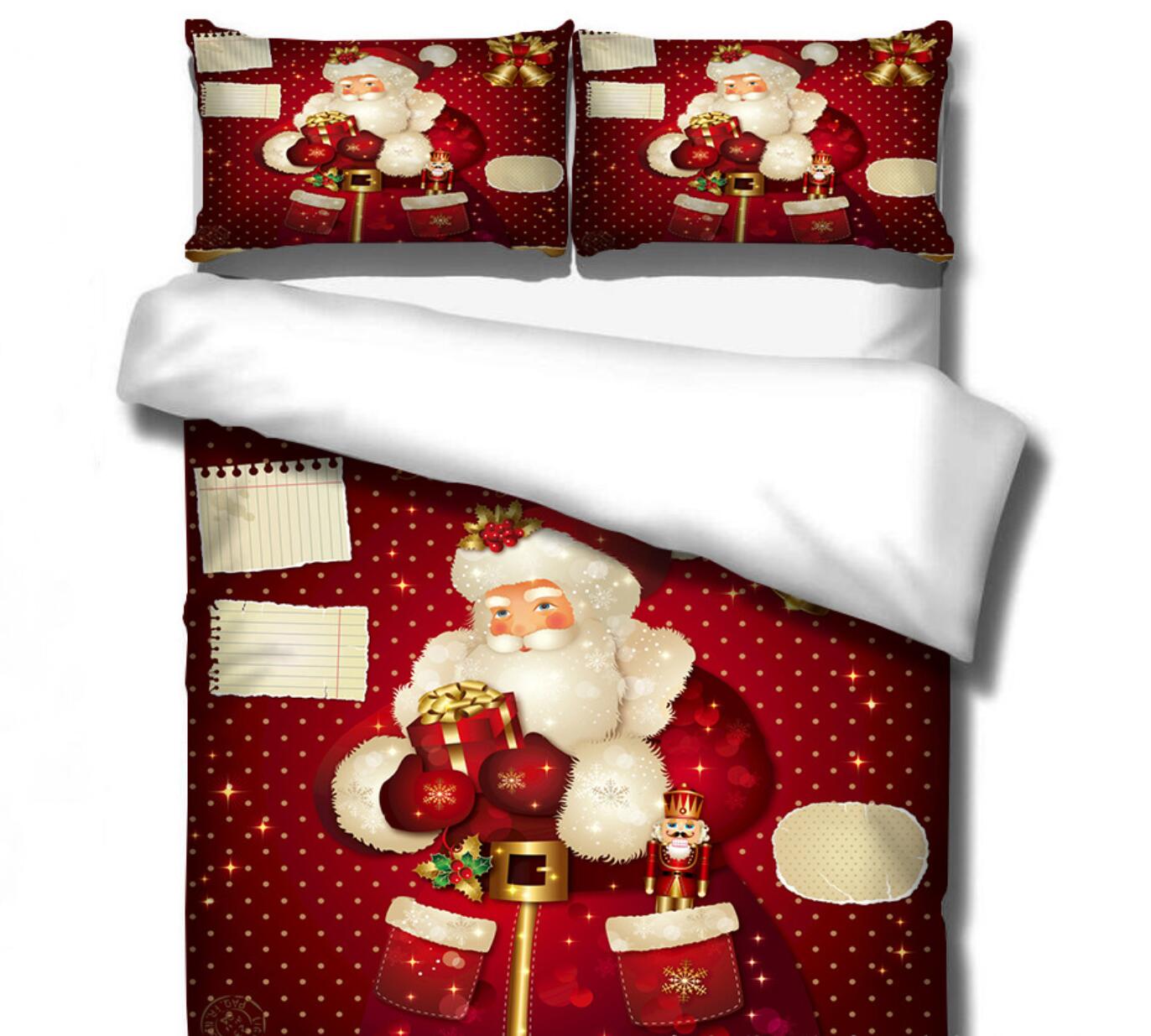 3D Santa Claus 32124 Christmas Quilt Duvet Cover Xmas Bed Pillowcases