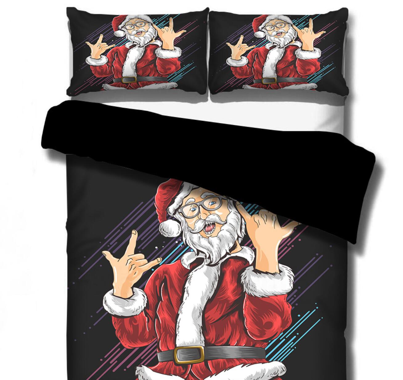 3D Santa Claus 32126 Christmas Quilt Duvet Cover Xmas Bed Pillowcases