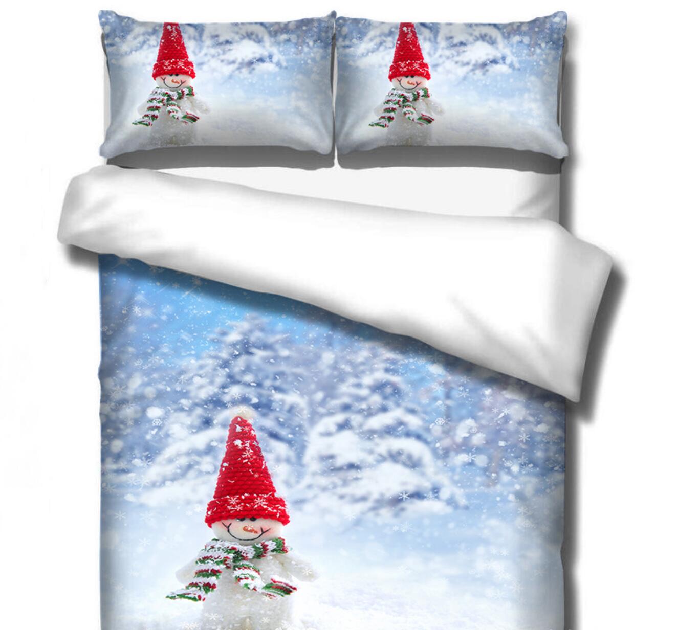 3D Snowman 32133 Christmas Quilt Duvet Cover Xmas Bed Pillowcases