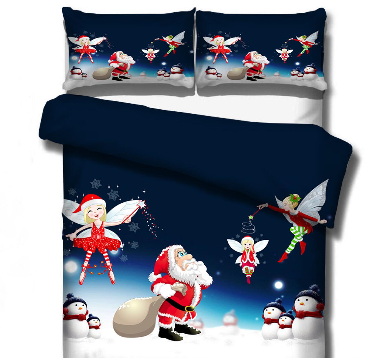 3D Santa Elf 32135 Christmas Quilt Duvet Cover Xmas Bed Pillowcases