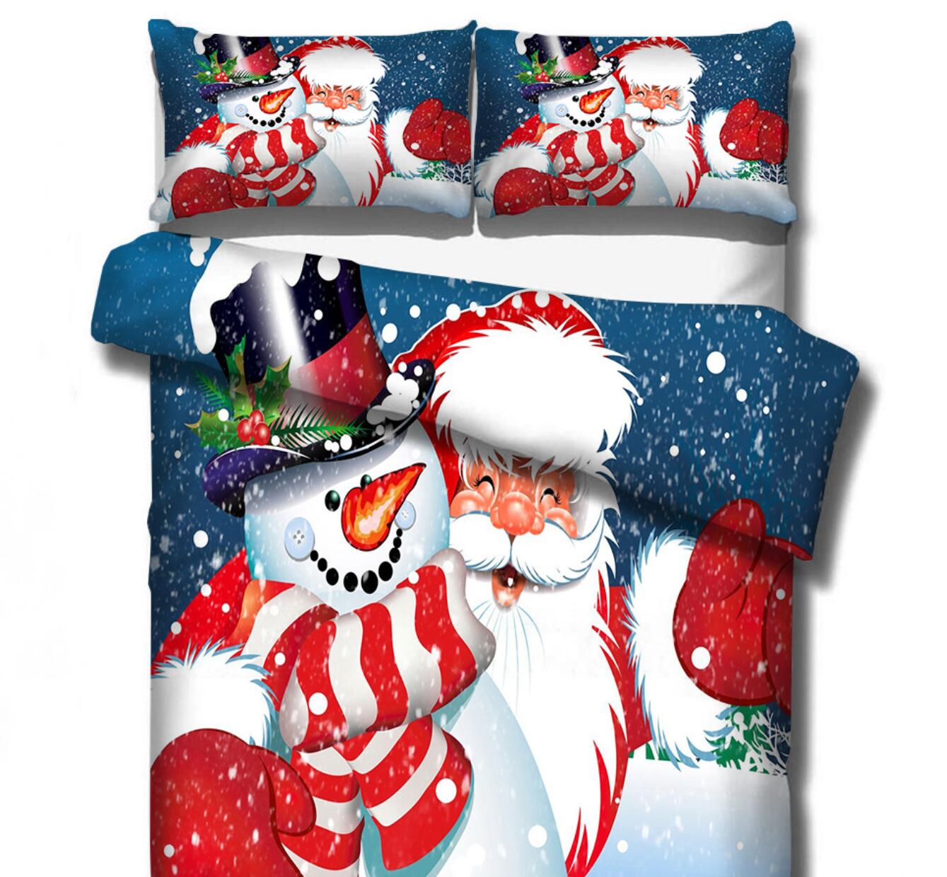 3D Santa Claus 32136 Christmas Quilt Duvet Cover Xmas Bed Pillowcases