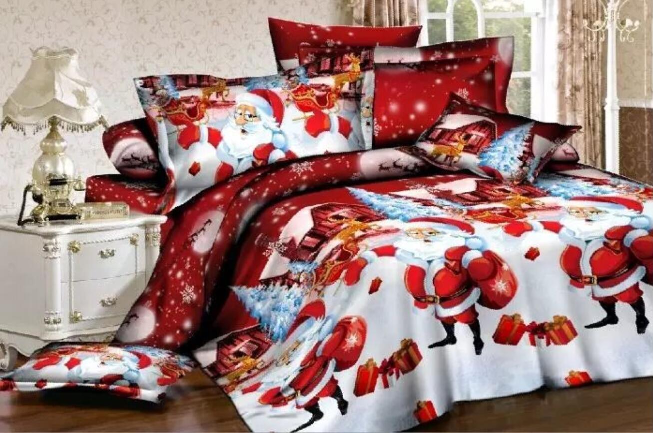 3D Santa Claus 32141 Christmas Quilt Duvet Cover Xmas Bed Pillowcases