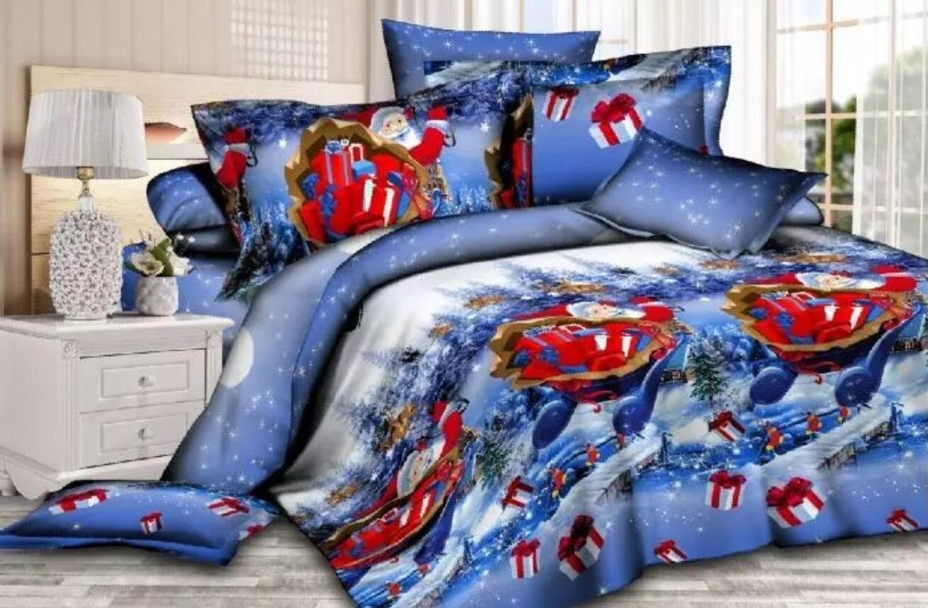 3D Santa Snow 32144 Christmas Quilt Duvet Cover Xmas Bed Pillowcases