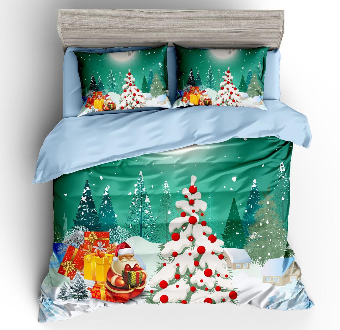 3D Snow Tree Gift 32149 Christmas Quilt Duvet Cover Xmas Bed Pillowcases