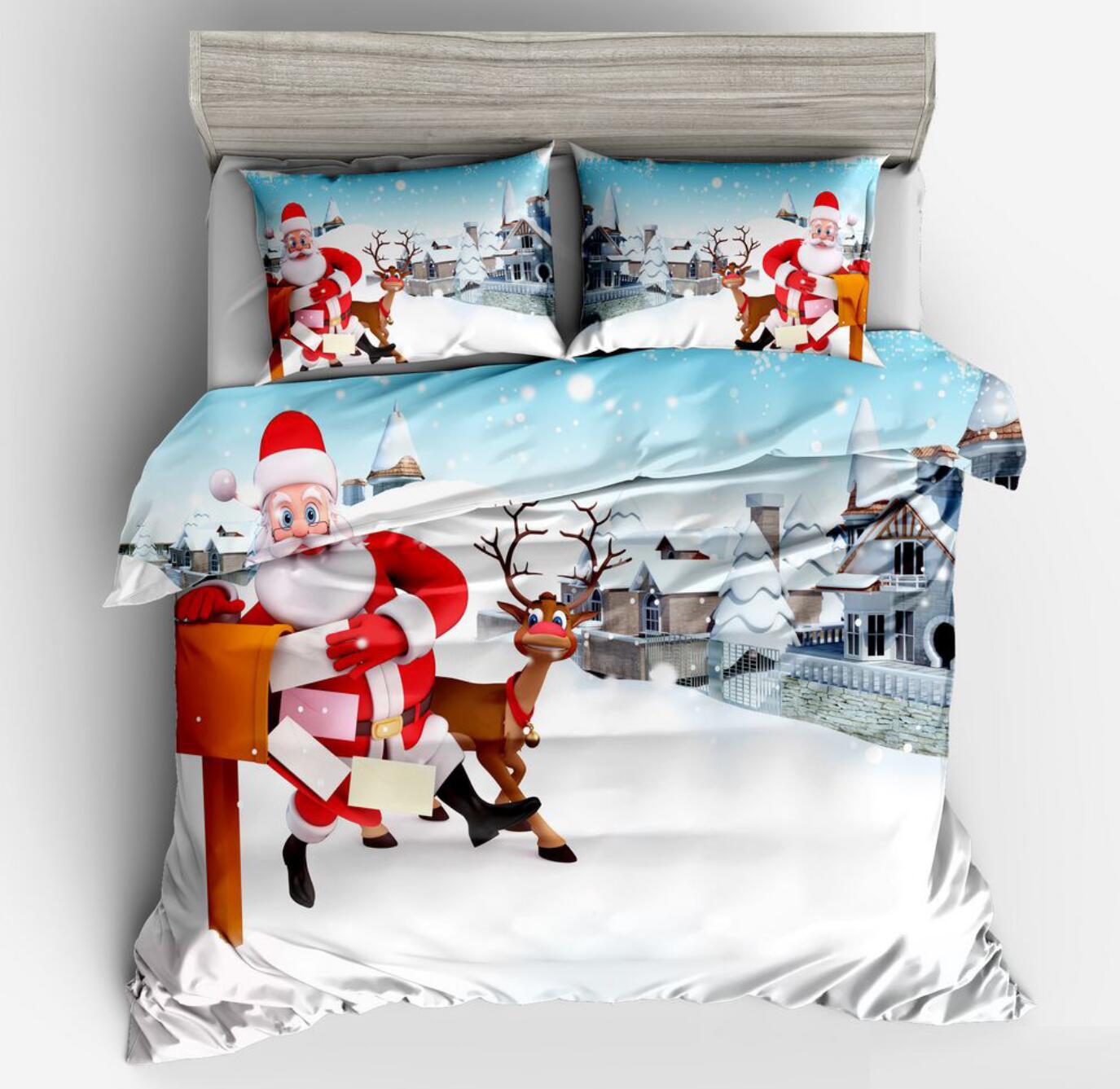 3D Santa Deer 32159 Christmas Quilt Duvet Cover Xmas Bed Pillowcases